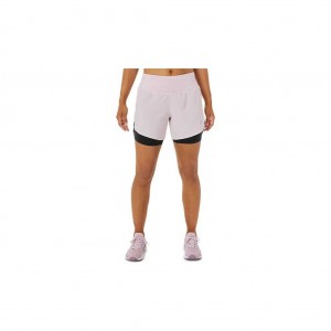 Barely Rose/Performance Black Asics 2012A771.713 Road 2-N-1 5.5in Short Shorts & Pants | NVJES-9214
