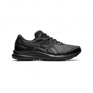 Black/Black Asics 1131A049.001 Gel-Contend Walker Running Shoes | XYUID-6298