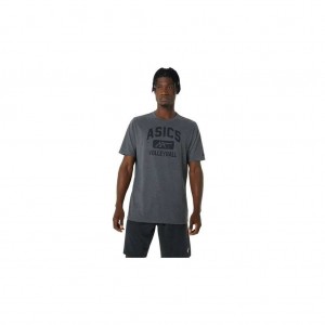 Dark Grey Heather Asics 2053A157.775 Asics Volleyball Graphic Tee Gender Neutral Short Sleeve Shirts | OZECV-4725