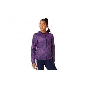 Digital Grape Print/Peacoat Asics 2012C002.521 Packable Jacket Jackets & Outerwear | WTDXM-2364