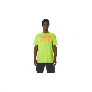 Lime Zest Asics 2031E133.324 Asics Long Abstract Logo Tee Gender Neutral Short Sleeve Shirts | LVQNS-3624