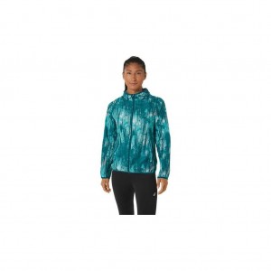 Sea Glass Tie Dye Print Asics 2012C002.313 Packable Jacket Jackets & Outerwear | KJZOH-4720