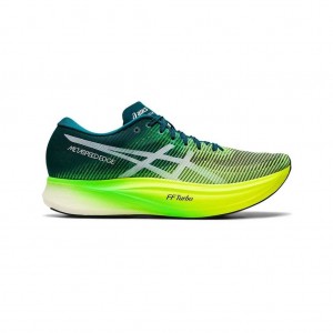 Velvet Pine/Safety Yellow Asics 1013A116.300 Metaspeed Edge+ Running Shoes | FXOUC-5270