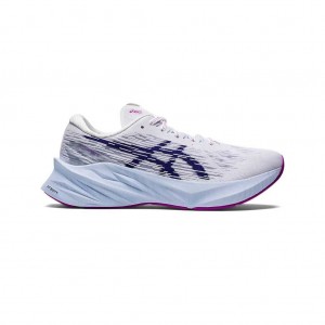 White/Dive Blue Asics 1012B288.100 Novablast 3 Running Shoes | AKXGE-5026