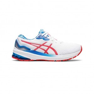 White/Electric Red Asics 1012B363.100 Gt-1000 11 Running Shoes | OTMQP-1837