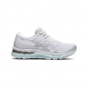 White/Pure Silver Asics 1012A885.100 Gel-Nimbus 23 Running Shoes | OVHGU-0849