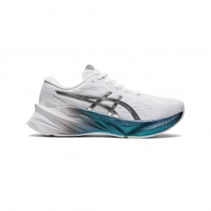 White/Pure Silver Asics 1012B290.100 Novablast 3 Platinum Running Shoes | TBYRP-9478