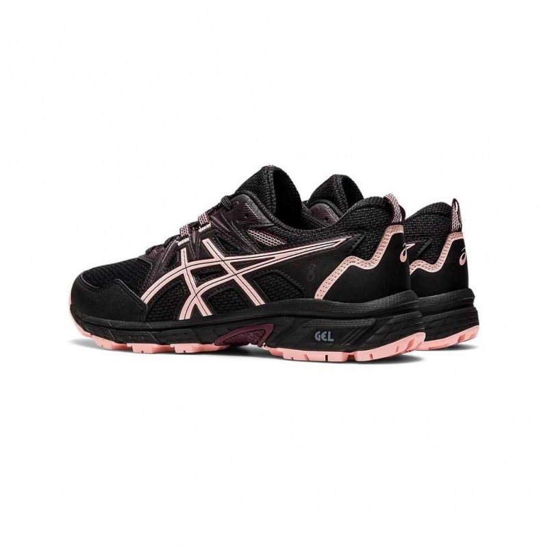 Black/Frosted Rose Asics 1012A708.009 Gel-Venture 8 Trail Running Shoes | DBVEM-6542