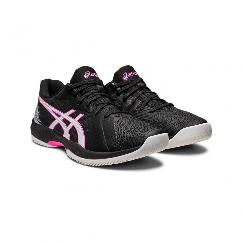 Black/Hot Pink Asics 1041A298.002 Solution Swift FF Tennis Shoes | NEJIQ-2907