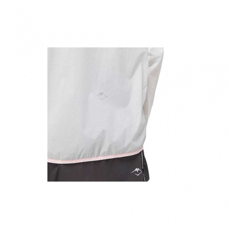 Brilliant White/Blazing Coral Asics 2012B930.700 Fujitrail Jacket Jackets & Outerwear | FPTAJ-4630