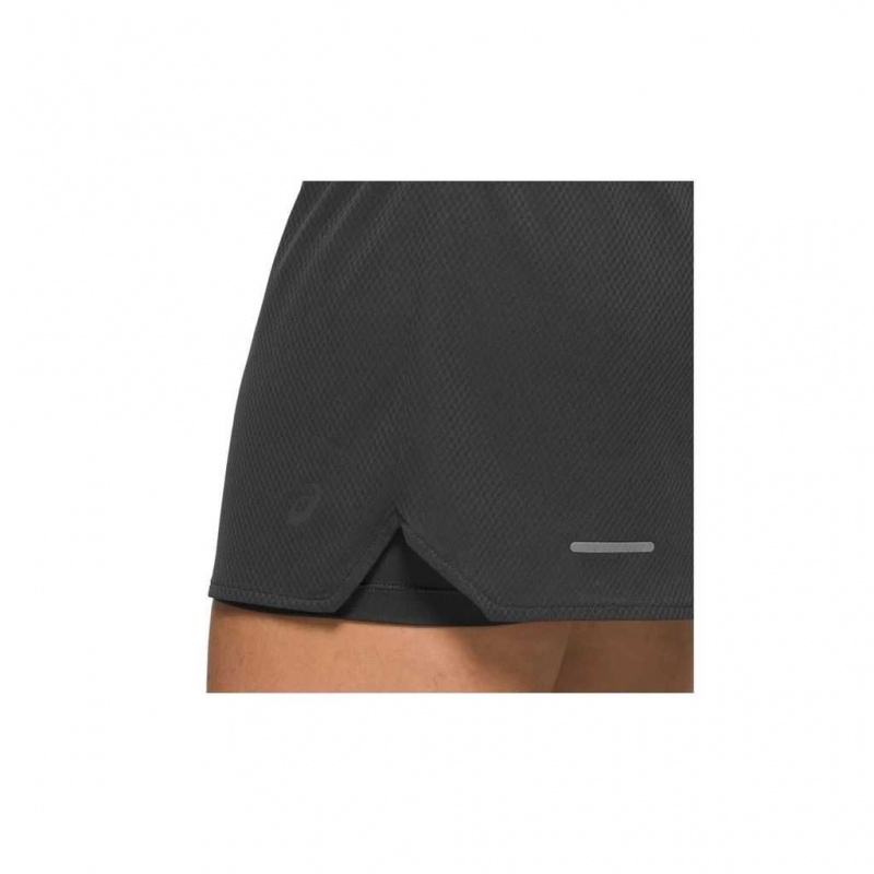 Graphite Grey Asics 2012A772.020 Ventilate 2-N-1 3.5in Short Shorts & Pants | FHPUR-3802