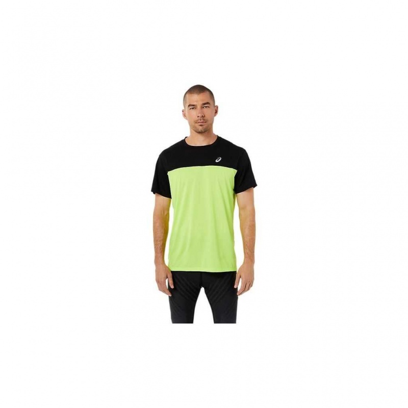Performance Black/Hazard Green Asics 2011C239.300 Race Short Sleeve Top T-Shirts & Tops | IEVQW-8367