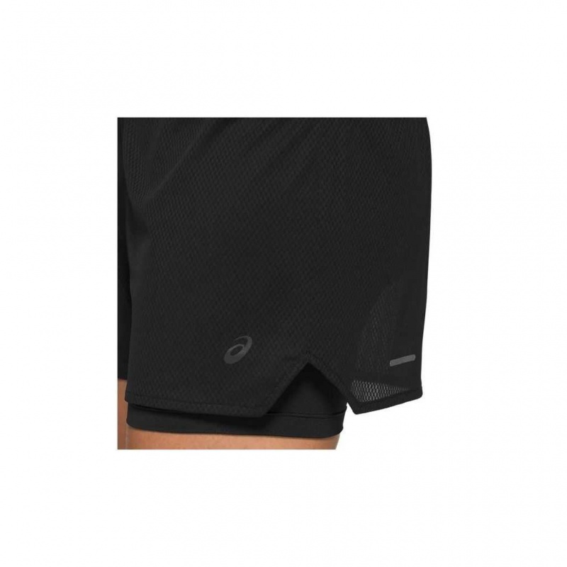 Performance Black Asics 2012A772.001 Ventilate 2-N-1 3.5in Short Shorts & Pants | ADBSJ-4051