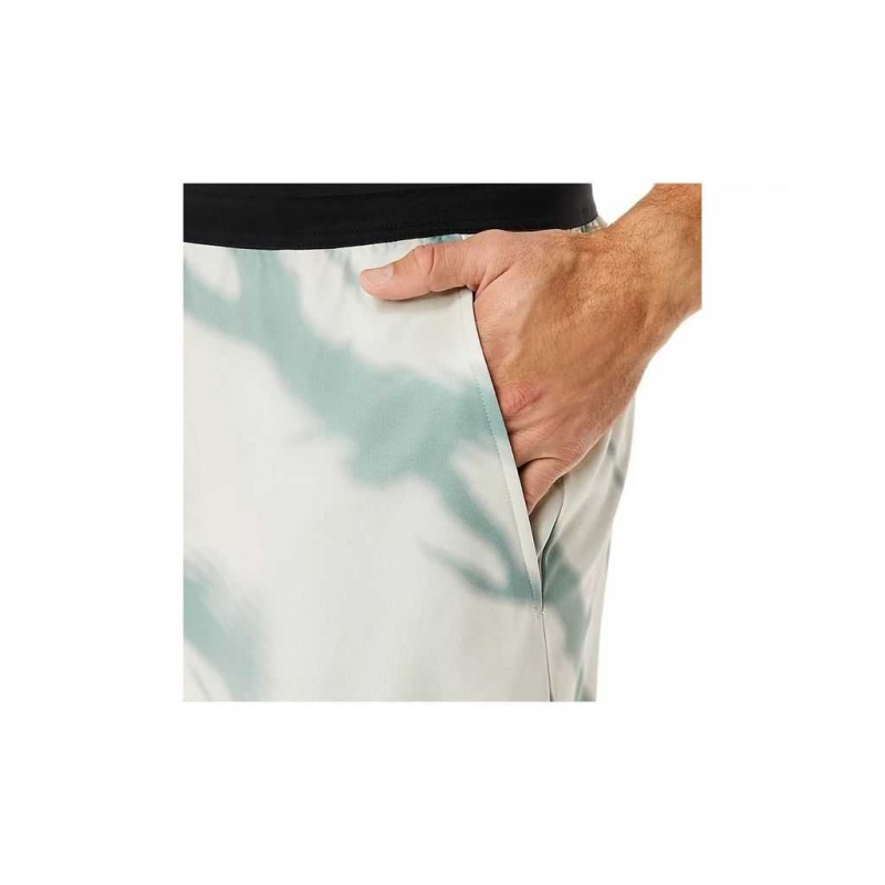 Smoke Grey/Slate Grey Asics 2031D029.020 Seasonal All Over Print Shorts Shorts | UWBQO-8704