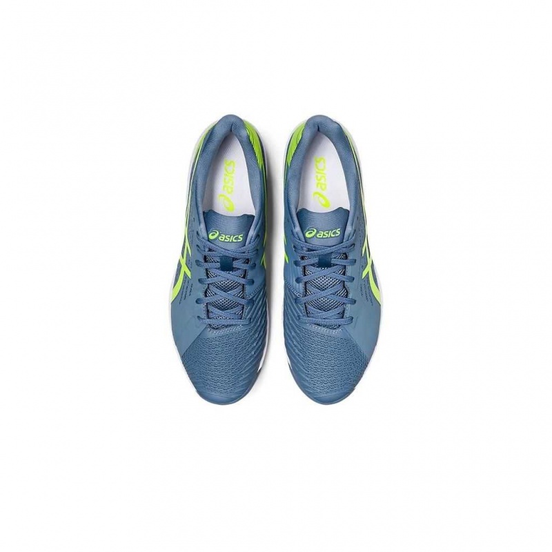 Steel Blue/Hazard Green Asics 1041A298.401 Solution Swift FF Tennis Shoes | VLWQJ-4127