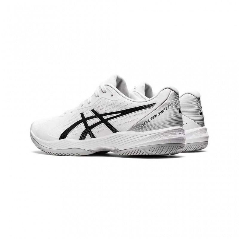 White/Black Asics 1041A298.100 Solution Swift FF Tennis Shoes | EGIKB-2054