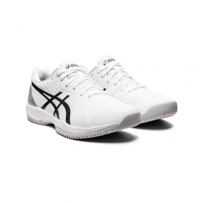 White/Black Asics 1041A298.100 Solution Swift FF Tennis Shoes | EGIKB-2054