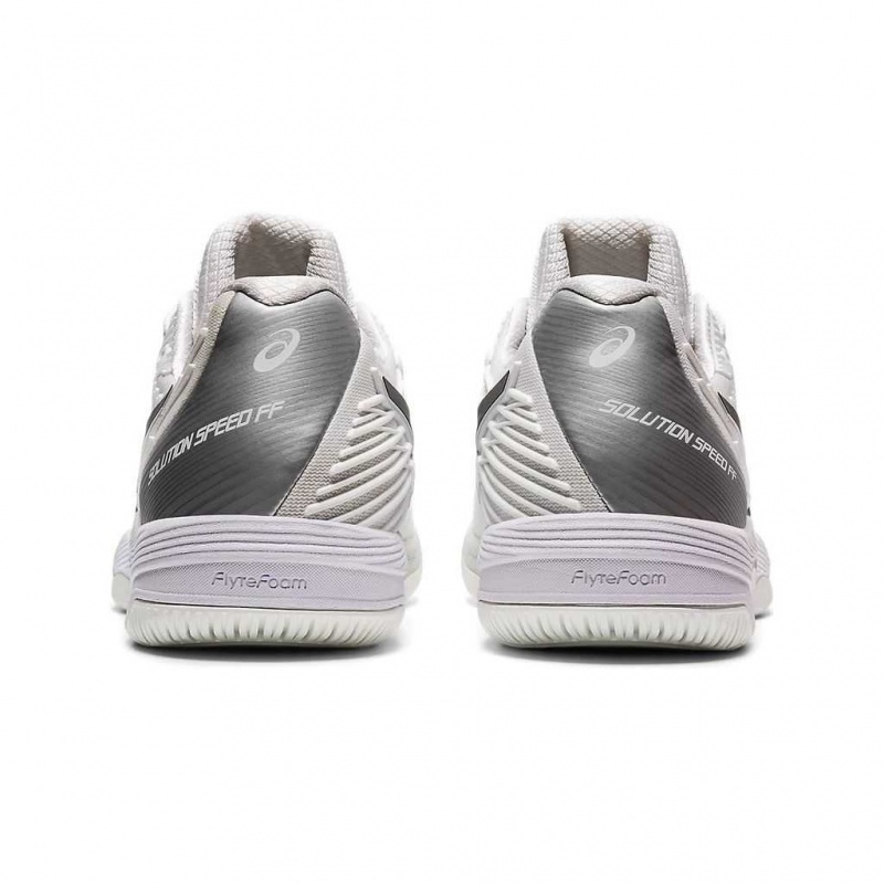 White/Black Asics 1042A136.100 Solution Speed FF 2 Tennis Shoes | CPQDN-6089