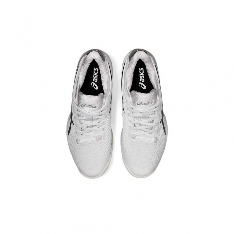 White/Black Asics 1042A136.100 Solution Speed FF 2 Tennis Shoes | CPQDN-6089