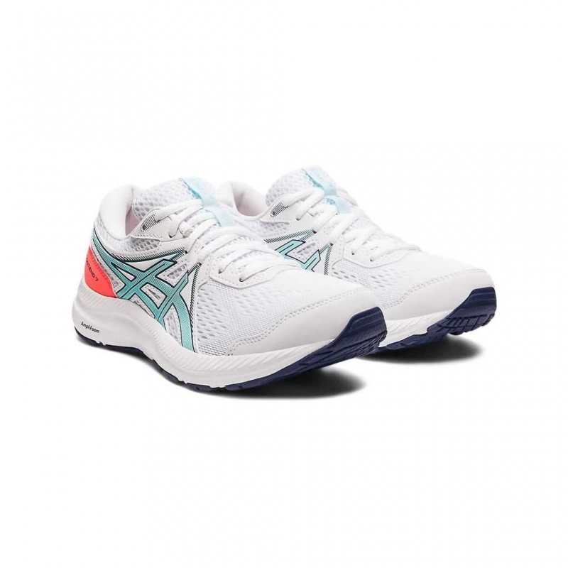 White/Clear Blue Asics 1012A911.960 Gel-Contend 7 Running Shoes | DGUXK-9207