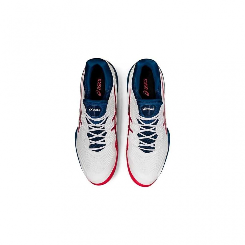 White/Mako Blue Asics 1041A083.102 Court FF 2 Tennis Shoes | PWAQH-1296