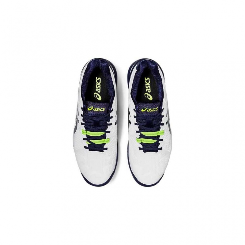 White/Peacoat Asics 1041A113.102 Gel-Resolution 8 (2E) Tennis Shoes | UWGEV-9054